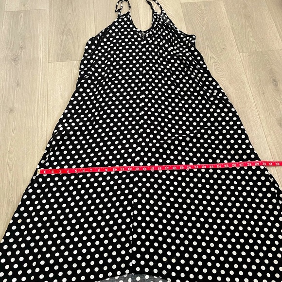 Black and White Polkadot Long Maxi Dress with Pockets Super Light and Flowy - Picture 8 of 12